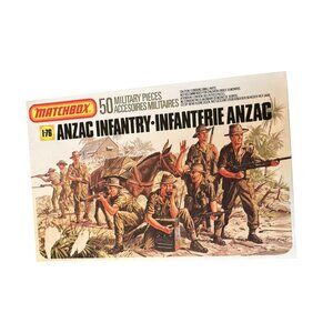 Vintage Matchbox 1:76 Anzac Infantry P-5008 45 Pieces Incomplete Military WW2